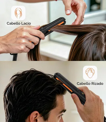 Vista 5 de Terviiix Mini plancha plana, plancha de pelo de 1/2 pulgada para hombres, naranja