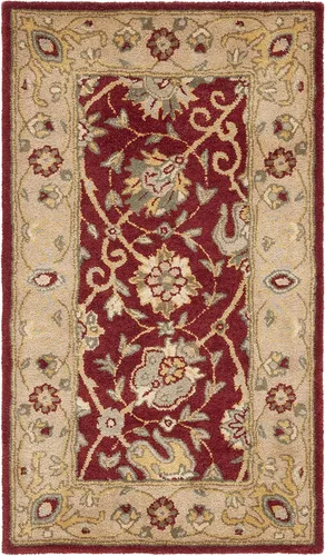 Vista 13 de SAFAVIEH Colección Antigüedades - Alfombra de 6' redonda, marrón y verde, hecha a mano, diseño oriental tradicional de lana, ideal para áreas