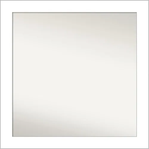Vista 248 de Amanti Art Espejo de baño blanco para sobre el fregadero, 24 x 26 pulgadas, espejo rectangular blanco y blanco, marco de madera contemporáneo