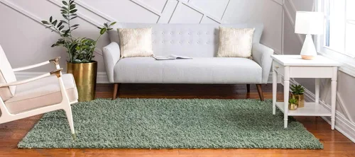Vista 64 de Unique Loom Colección Davos Shag - Alfombra Lino