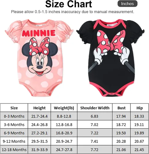 Vista 7 de Disney Conjunto de 2 mamelucos de algodón con manga abullonada de Minnie Mouse para bebé niña