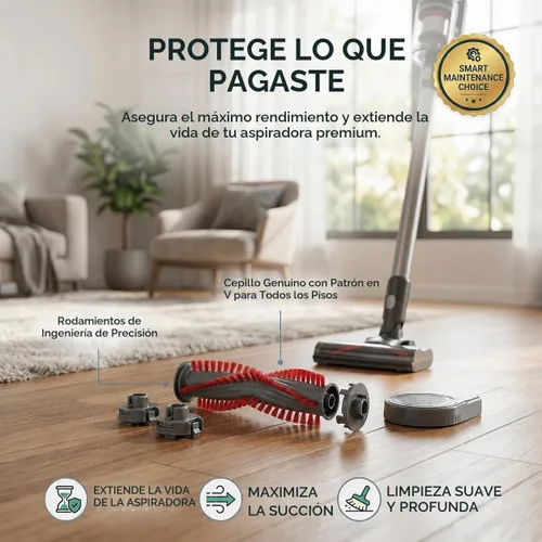 Vista 3 de Repuesto 1 rodillo de vacío y 2 tapas del lado derecho - Compatible con Dyson™ Parte # 917391-01, 914123-01 - Compatible con Dyson™ Modelos DC-25