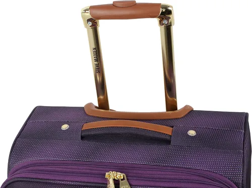 Vista 5 de Steve Madden Colección de equipaje de diseñador Maleta ligera expandible de 24 pulgadas Bolsa a cuadros con ruedas giratorias de tamaño medio