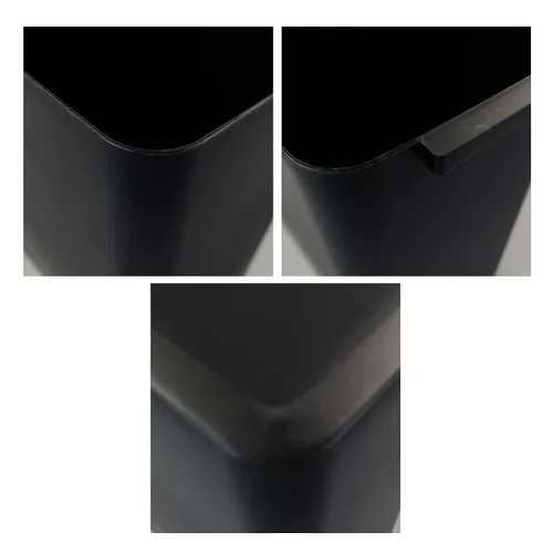 Vista 3 de Paquete de 3 cubos de basura negros de 4.5 galones, contenedor de basura Construcción de plástico resistente, forma rectangular que ahorra