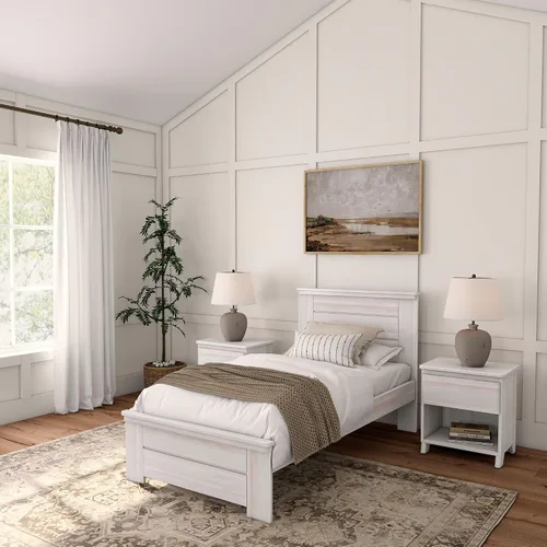 Vista 13 de Plank+Beam Cama individual moderna de granja, cabecera de tablones, marrón granero Barnwood Marrón