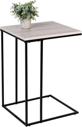 Vista 6 de Honey-Can-Do Mesa auxiliar cuadrada C, natural TBL-09252 negro