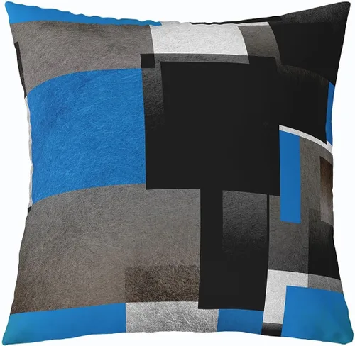 Vista 23 de Paquete de 4 fundas de almohada para exteriores, color rojo burdeos, juego de fundas de cojín geométricas cuadradas de color marrón y gris