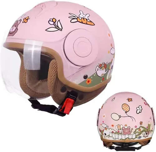 Vista 10 de Koliyn - Casco de motocicleta para niños aprobado por el Departamento de Transporte (DOT) - Casco medio para niños de 2 a 14 años - Niños y niñas