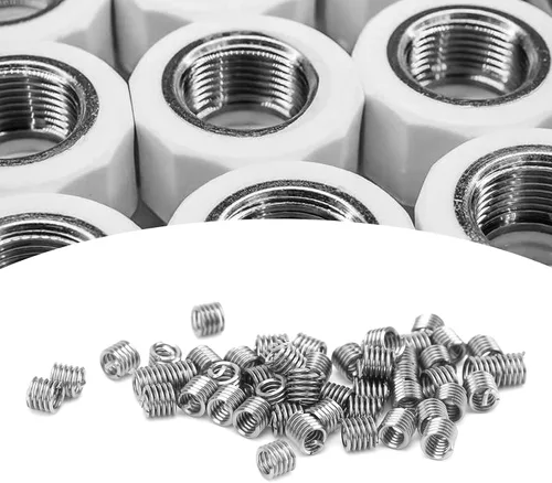 Vista 4 de Kit de inserción de rosca de alambre de 50 piezas, acero inoxidable 304 NPT UNC 2-56 x 1-3D 0.435P Tornillos Surtido de manguitos helicoidales