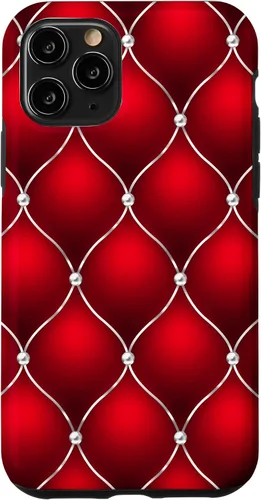 Vista 29 de Red Ombre Quilted Bling Funda para iPhone 17