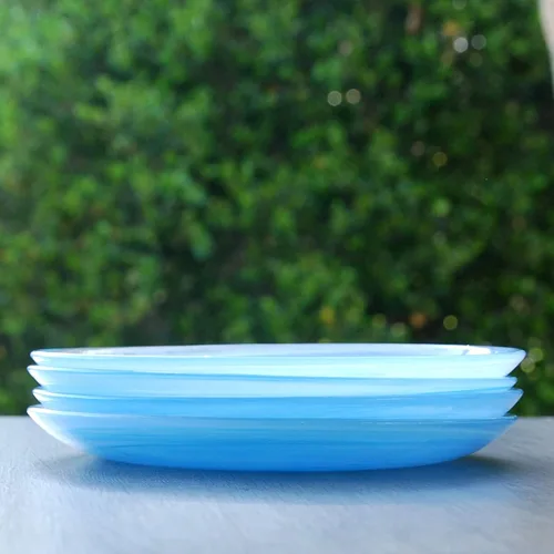 Vista 6 de Red Pomegranate CONJUNTO/4 PLATOS DE CANAPE NUAGE 6.5" AQUA
