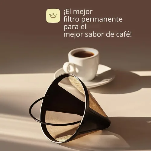 Vista 8 de Paquete de 1 filtro de café de cono permanente reutilizables #4 – Compatible con cafeteras Cuisinart de 10 a 14 tazas (DCC-3200, DCC-1200, DCC-3400)