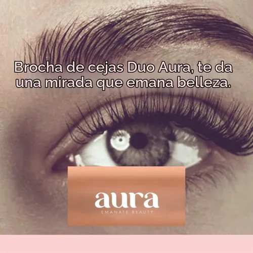 Vista 3 de Brocha para cejas Duo de aura. Pinceles de maquillaje de ojos. Brocha para cejas. Brocha para cejas.