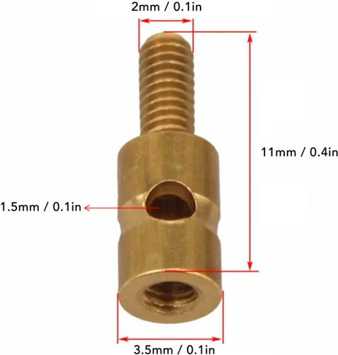 Vista 2 de VBESTLIFE Tapón de enlace de varilla de empuje modelo RC, interfaz de latón de ajuste rápido de 0.059 in, pieza de repuesto para helicópteros
