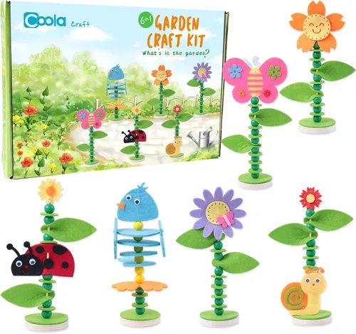 Vista 8 de Kits de manualidades Coola para niños de fieltro Animales pequeños para niños - Pack de 6 Arte y manualidades DIY Juguetes educativos tempranos
