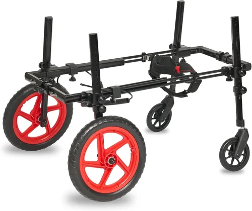 Vista 2 de Best Friend Mobility Pro Series - Silla de ruedas para perro con patas traseras, marco de fibra Hyperlight con ruedas de espuma todo terreno