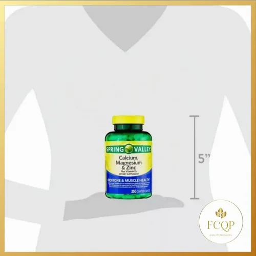 Vista 6 de Spring Valley Calcio Magnesio Zinc con suplementos de vitamina D3, 250 cápsulas recubiertas (1)