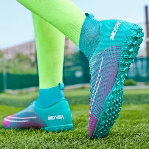 Vista 3 de AOCON Tenis de fútbol profesionales atléticos para hombre, tenis de fútbol para niños grandes, tenis de fútbol para entrenamiento al aire libre