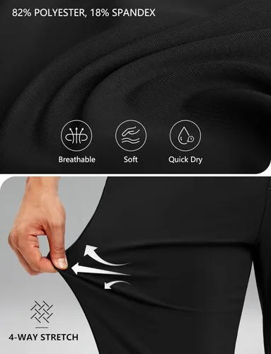 Vista 5 de Pantalones deportivos para hombre con bolsillos con cremallera, pantalones deportivos elásticos para entrenamiento, gimnasio, golf, correr, casual