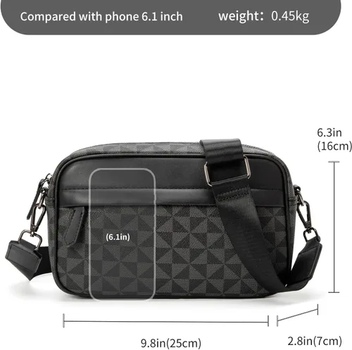 Vista 2 de Bolso cruzado para hombre, bolso de hombro para hombre para ir al trabajo, bolso de viaje Bolso de trabajo para hombre pequeño