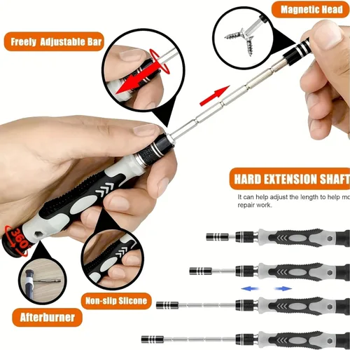 Vista 4 de Juego de destornilladores de precisión, kit de herramientas de reparación electrónica, brocas micro magnéticas para iPhone, computadora, laptop
