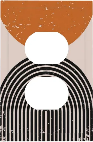 Vista 231 de Taupe Beige Marrón Gris Abstracto Arte 1-Banda Interruptor de Luz Doble de Recepción Placa de Pared Toma Cubiertas Eléctricas Decorativas Modernas