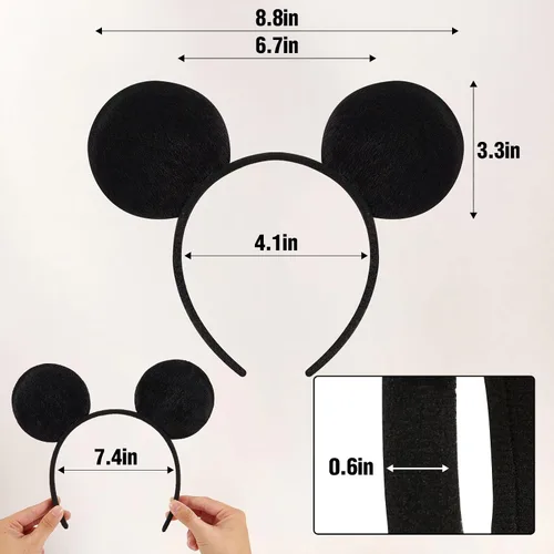 Vista 4 de FANYITY 2 Pcs Mouse Ears,Mouse Costume Ears Headband for Girls Women Party Mic2018898