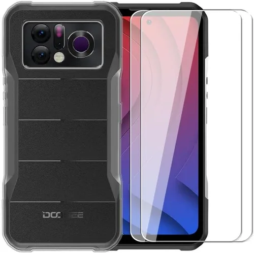 Vista 8 de Funda para Doogee V20 Pro + protector de pantalla de vidrio templado - Silicona transparente suave flexible parachoques a prueba de golpes TPU 1