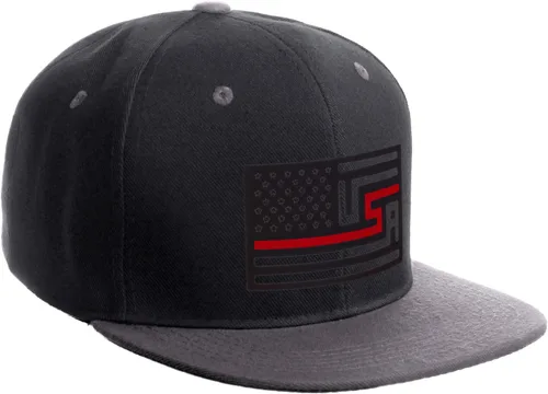 Vista 13 de I&W Hatgear Bandera de Rediseño de Estados Unidos Delgada Azul Línea Roja Soporte American Servicemen Sombrero El Snapback Línea Azul Delgada