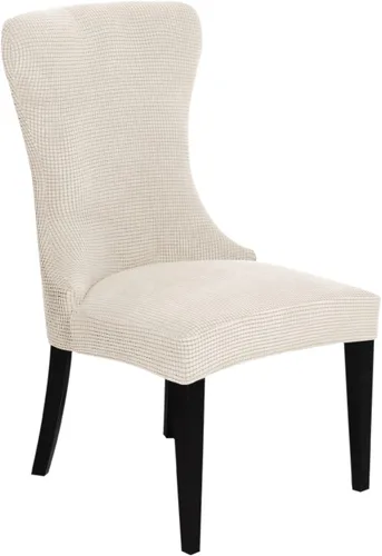 Vista 13 de XMNTG Juego de 1 funda elástica de jacquard para silla con respaldo de ala, fundas reutilizables y lavables para sillas de comedor, para banquetes
