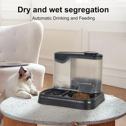 Vista 6 de Conjunto de Comedero y Dispensador de Agua por Gravedad para Mascotas, Comedero Automático para Perros y Dispensador de Agua para Perros, Gatos