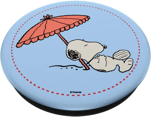 Vista 2 de Cacahuetes Snoopy Beach Bum PopSockets intercambiable PopGrip