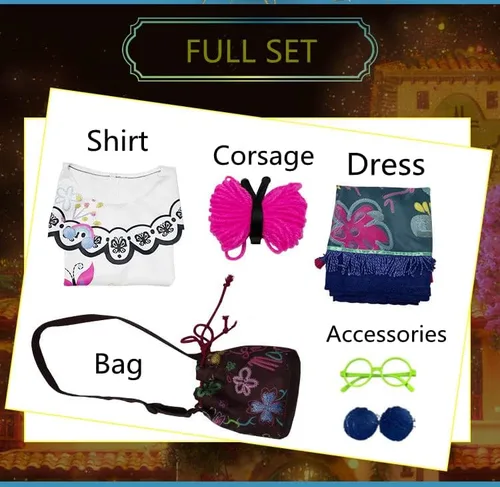 Vista 2 de KELLOGG Conjunto completo de camisa y vestido con estampado floral bosnio para mujer con lentes y aretes