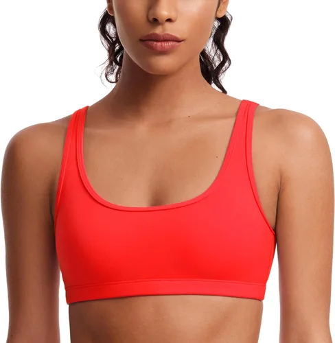 Vista 32 de CRZ YOGA Butterluxe - Mini brasier para mujer, cuello redondo, de bajo impacto, inalámbrico, deportivo, yoga, acolchado, para entrenamiento