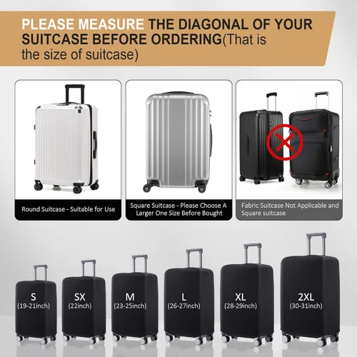 Vista 4 de RainVillage Funda para equipaje de viaje, protector de maleta, Negro