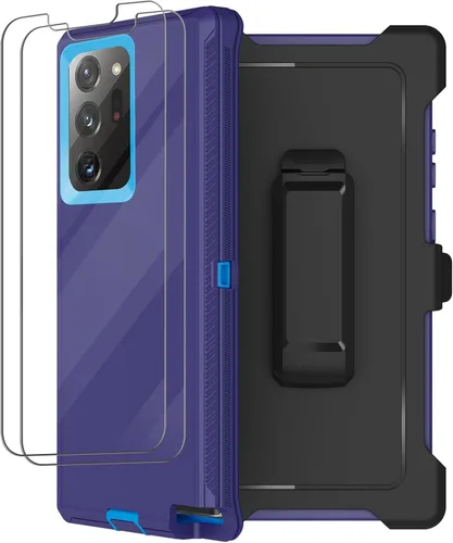 Vista 16 de Funda para Galaxy Note 20 Ultra con clip para cinturón, 2 protectores de pantalla, grado militar, cuerpo completo, resistente, a prueba de golpes