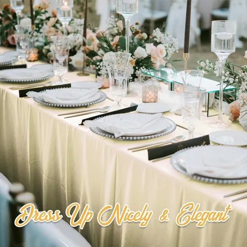 Vista 8 de BRILLMAX - Manteles para mesa rectangular de 6 pies, tela de lino de poliéster, lavable, para boda, recepción, banquete, fiesta de cumpleaños, 60 x