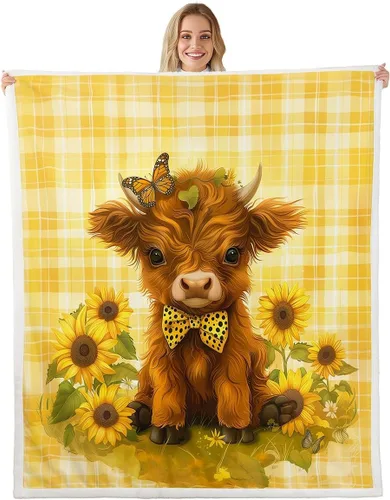 Vista 24 de Erosebridal Rooster Fleece Throw Blanket 40"x50" for Bedroom Living Rooms Sofa Couch,Chicken Farmhouse Sherpa Blanket,Wildflower Fuzzy Plush