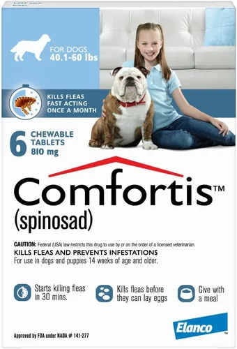Vista 9 de Comfortis para perros 60.1-120 libras. 6 masticables, suministro para 6 meses