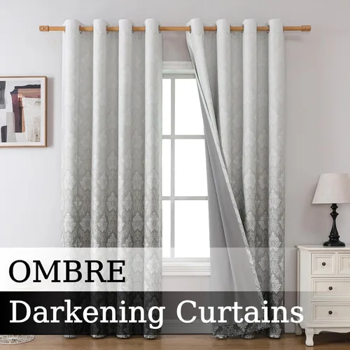 Vista 2 de Flyfun Medallion - Cortinas opacas de 84 pulgadas de largo, con aislamiento térmico y ojales, juego de 2 paneles de cortinas para dormitorio