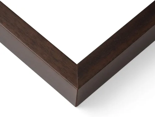 Vista 6 de Moderno marco de periódico de madera mate (marrón) – Tapete blanco sin ácidos con parte frontal de acrílico resistente a los rayos UV – Elegante