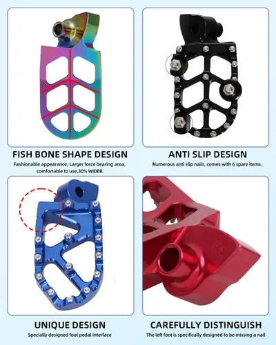Vista 4 de JFG RACING Estriberas CNC para motocicleta de cross, estriberas de pedal de descanso CNC para YZ65 18-23/YZ85 02-23/YZ125 97-23/YZ250 98-23/YZ250F