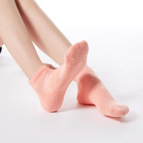 Vista 9 de Calcetines de yoga con dedos de pilates con empuñaduras para mujer, antideslizantes, acolchados, florales, calcetines tobilleros para baile de ballet