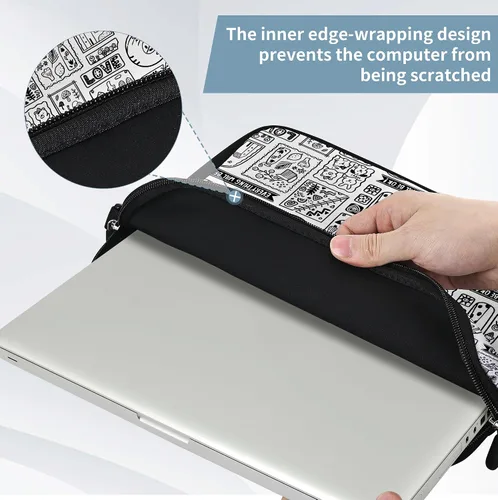 Vista 7 de RICHEN - Bolso bandolera para portátil de 17 pulgadas con asa, compatible con portátiles de 15.6/16/17/17.3/17.4 pulgadas