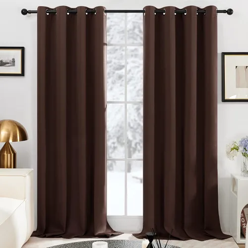 Vista 46 de Deconovo Cortinas opacas 100% con forro negro, cortinas con ojales aisladas térmicamente que reducen el ruido, doble capa para oscurecer