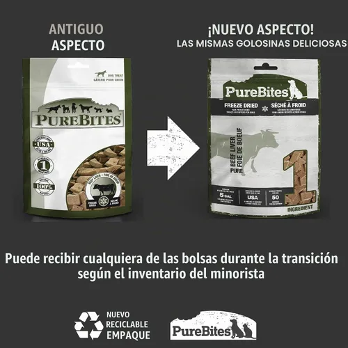 Vista 2 de Purebites, premio para perro, de hígado de res 100% Beef, Freeze Dried Raw in USA, High-Value Training Reward, 5 Calories/Treat, No Fillers