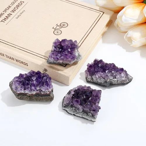 Vista 2 de ZHIYUXI Cristales y Piedras, Conjunto de Cristales, Geoda, Piedras Preciosas, Roca Natural, Protección, Cristal Crudo, Energía de Equilibrio, Reiki