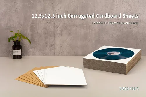 Vista 2 de Corrugated Cardboard Sheet, LP Insert Pad, 12.5x12.5 inch, 25-PCS for 12" Vinyl Record Shipping, Mailing, Packaging, DIY Crafts, Art, 1/8" Thick