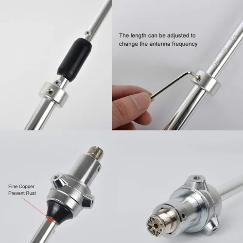 Vista 4 de HYS Radio móvil UHF de 100 vatios de frecuencia alterable Antena móvil de aleación de aluminio para 350-500 Mhz dispositivo repetidor Motorola