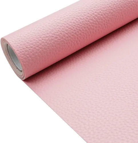 Vista 14 de Tela de cuero de imitación de textura litchi azul bebé PU 11.8x53.14 pulgadas (30x135 cm) de 1.13 mm de espesor para tapicería, manualidades